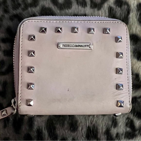 Rebecca Minkoff Handbags - Rebecca Minkoff Leather Pyramid Studded Wallet in light pink/lilac color..